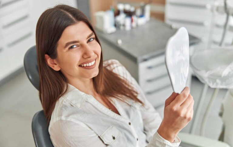 Happy,Young,Woman,Smiling,Checking,Out,Her,Perfect,Healthy,Teeth